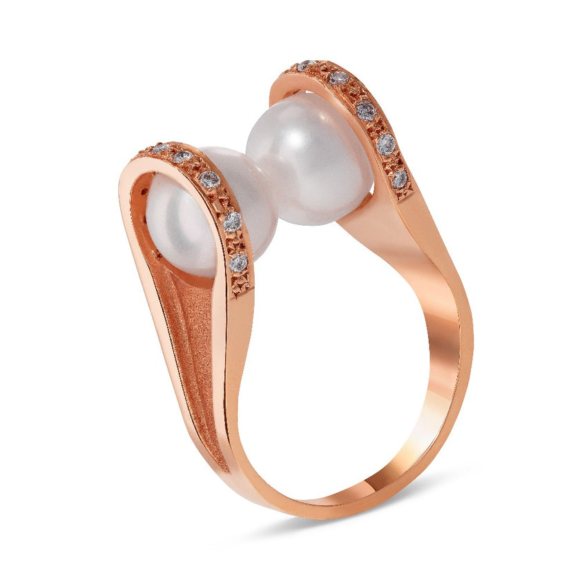 RING PINK GOLD 750 & PEARLS - 94934