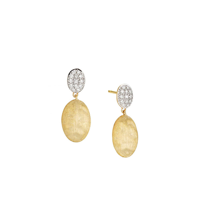 EARRINGS YELLOW & WHITE GOLD 750 & PRECIOUS STONES - 94968