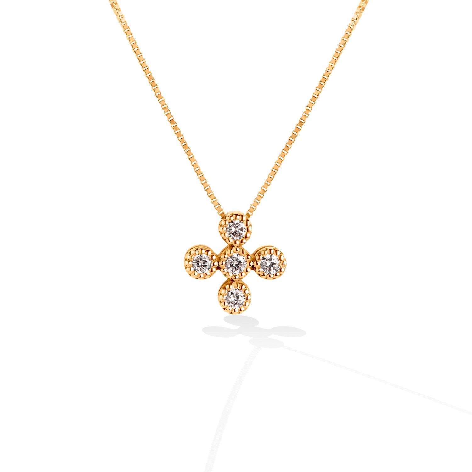 CROSS PINK GOLD 750 & PRECIOUS STONES WITH CHAIN - 95186