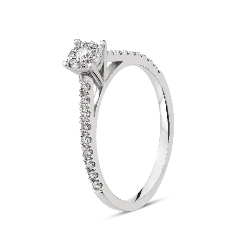 RING WHITE GOLD 750 & PRECIOUS STONES - 95235