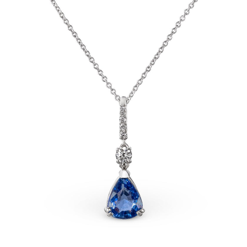 PENDANT WHITE GOLD 750 & PRECIOUS STONES - 95256