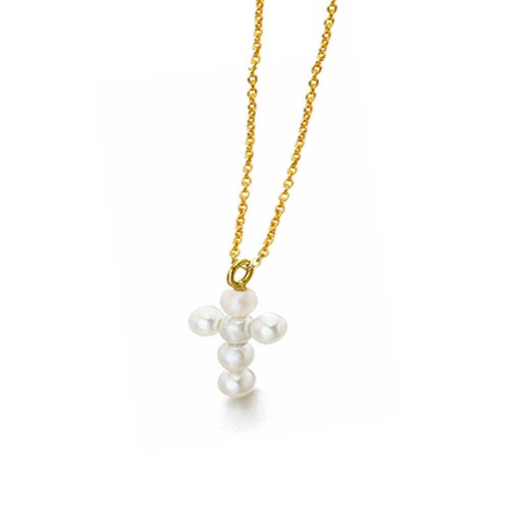 CROSS GOLD 750 & PEARLS WITH CHAIN - 95389