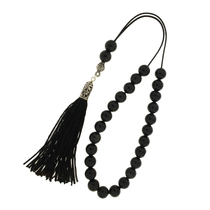 ROSARY WITH BLACK ONYX & SILVER - 95553
