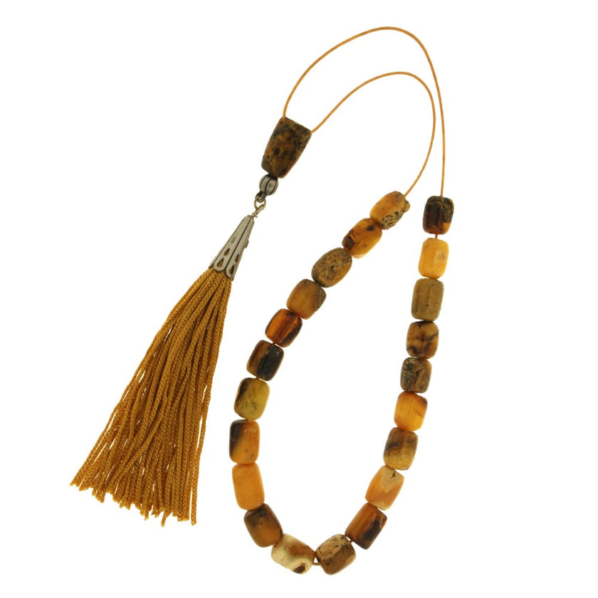 ROSARY AMBER & SILVER - 95561