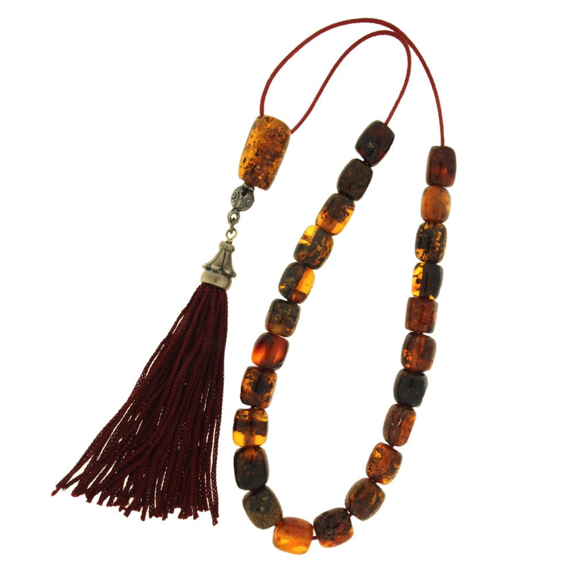 ROSARY AMBER & SILVER - 95562