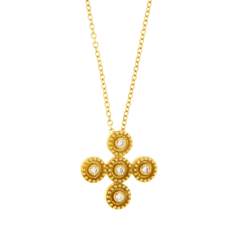 CROSS GOLD 750 & PRECIOUS STONES WITH CHAIN - 95683