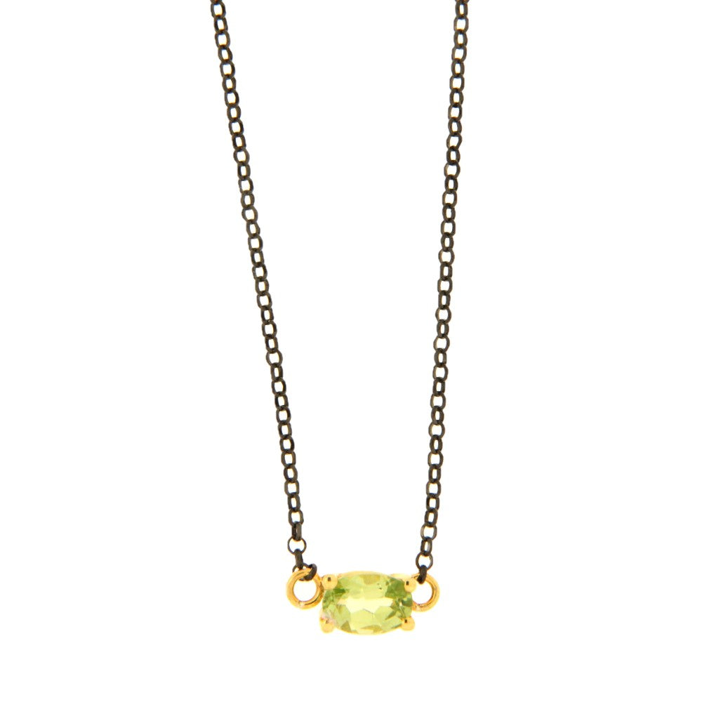 NECKLACE GOLD 585 & SEMIPRECIOUS STONES & SIVER CHAIN - 95983