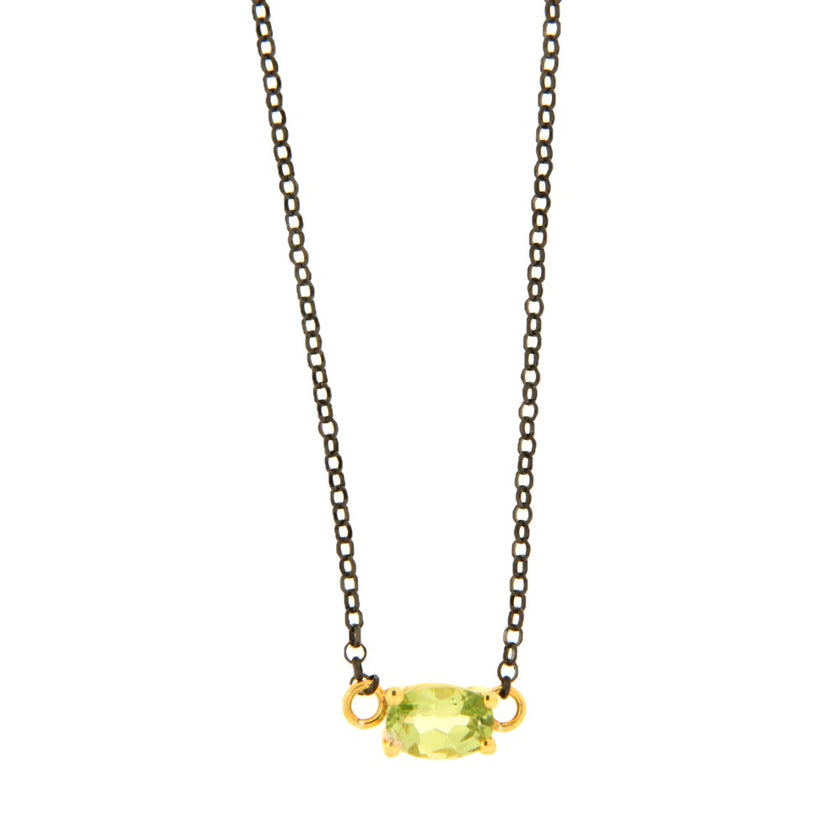 NECKLACE GOLD 585 & SEMIPRECIOUS STONES & SIVER CHAIN - 95983