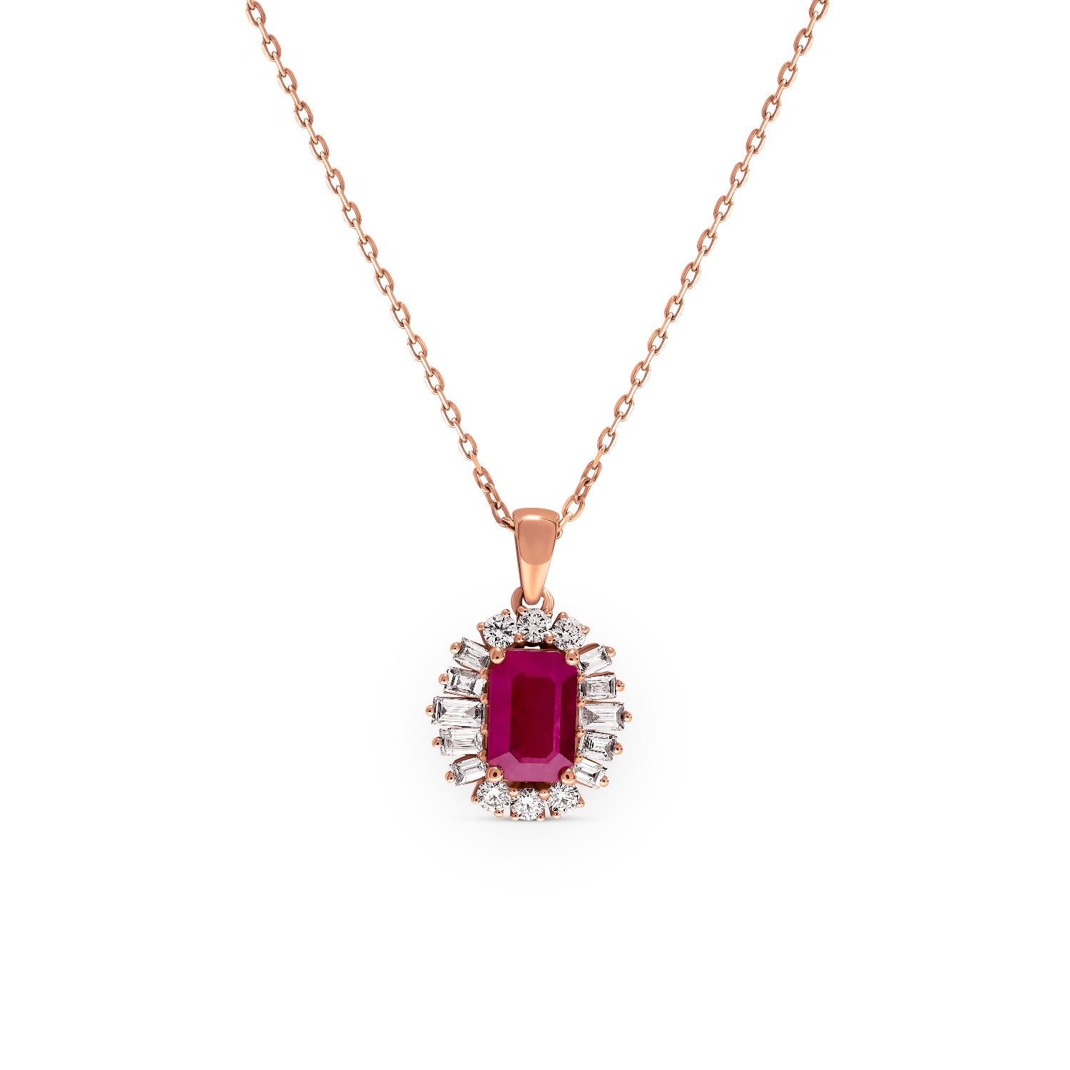 NECKLACE PINK GOLD 750 & PRECIOUS STONES - 96244
