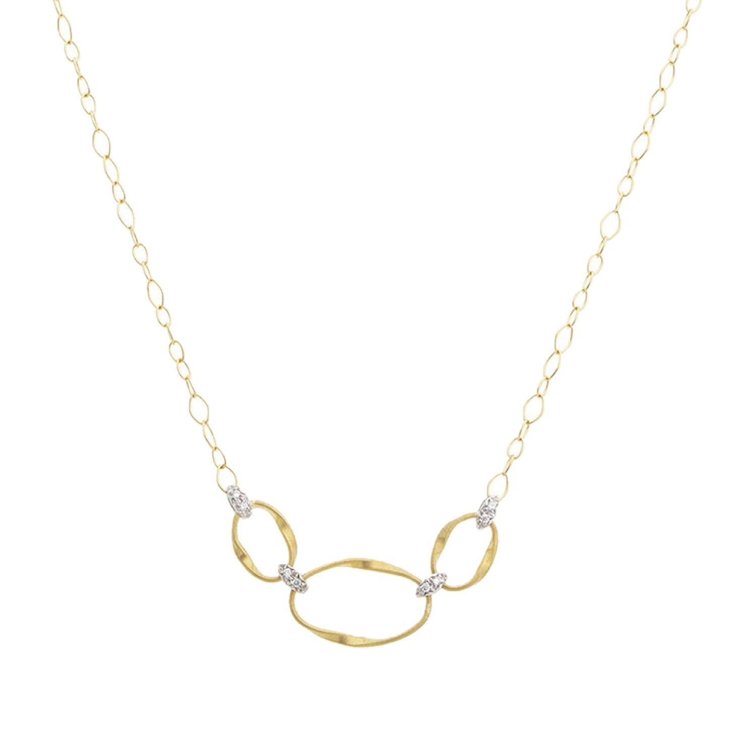 NECKLACE YELLOW & WHITE GOLD 750 & PRECIOUS STONES - 96448