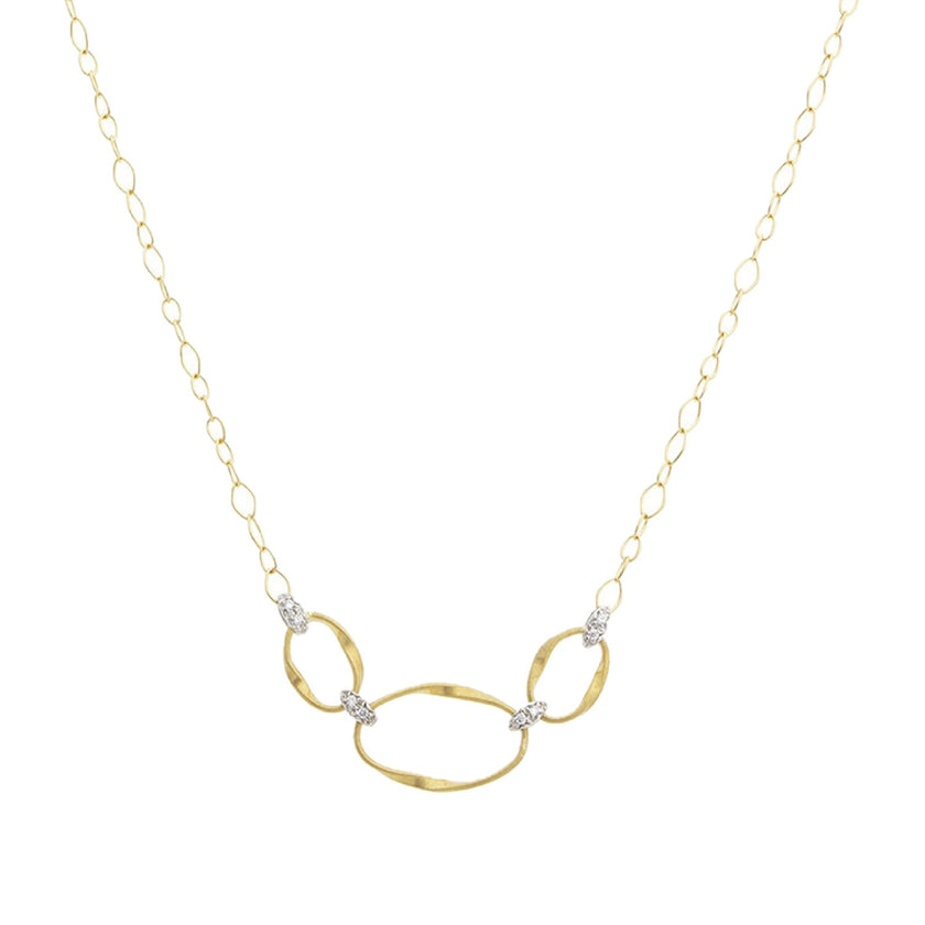 NECKLACE YELLOW & WHITE GOLD 750 & PRECIOUS STONES - 96448