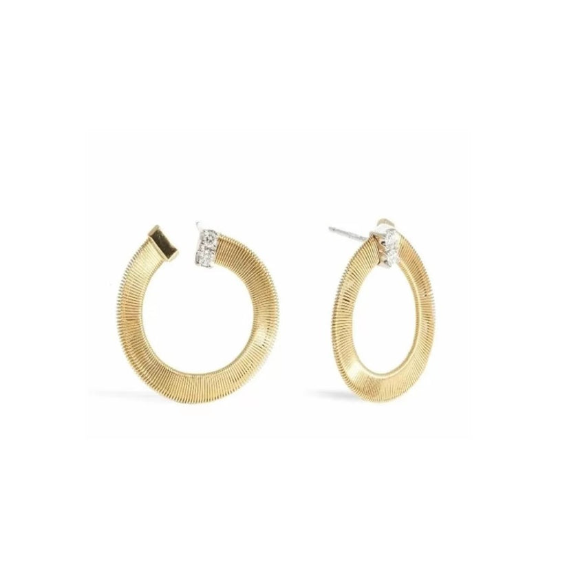 EARRINGS YELLOW & WHITE GOLD 750 & PRECIOUS STONES - 96450