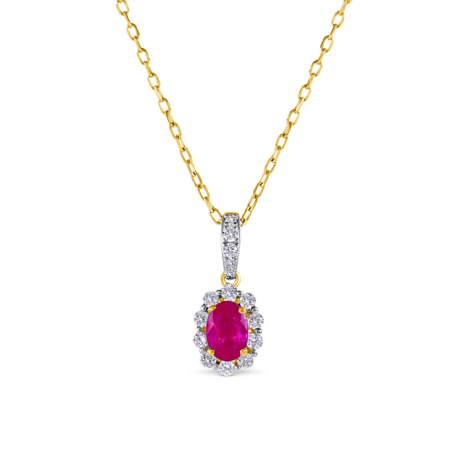 NECKLACE YELLOW & WHITE GOLD 750 & PRECIOUS STONES - 96544