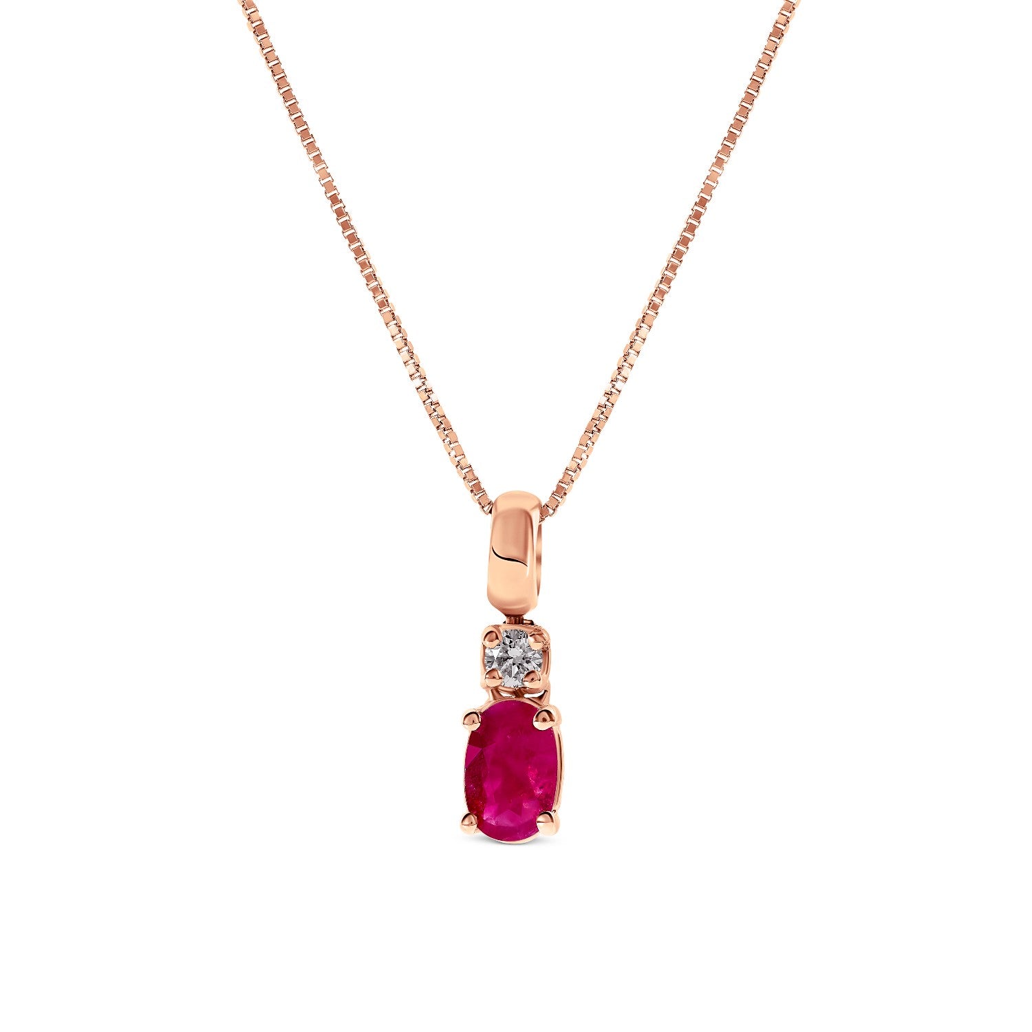 NECKLACE PINK GOLD 750 & PRECIOUS STONES - 96551