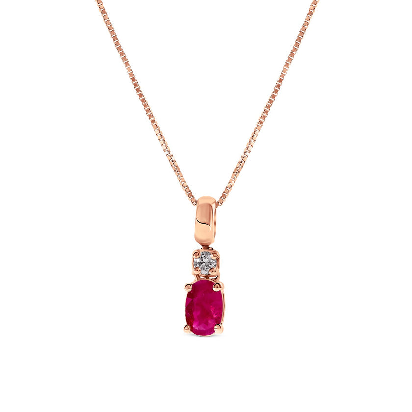 NECKLACE PINK GOLD 750 & PRECIOUS STONES - 96551