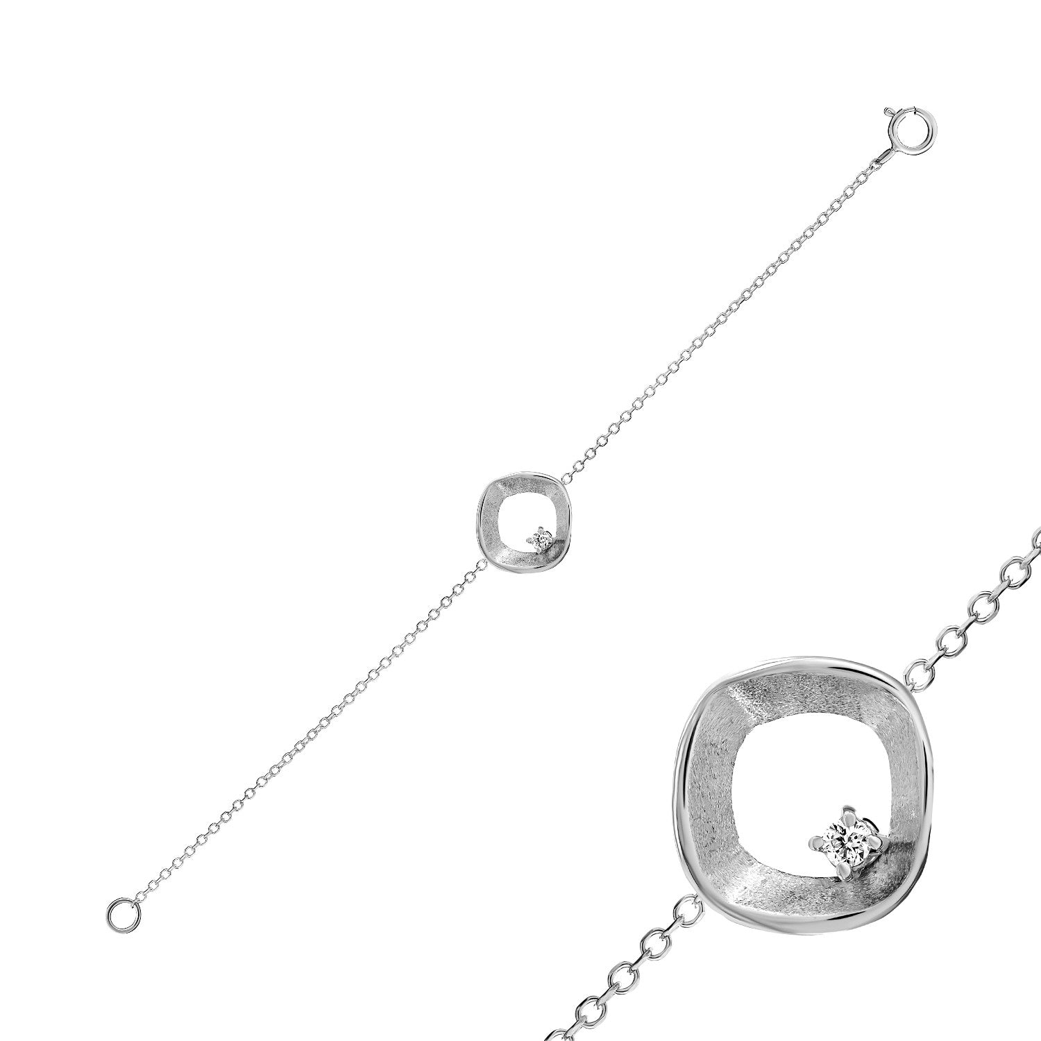 BRACELET WHITE GOLD 750 & PRECIOUS STONES - 96649