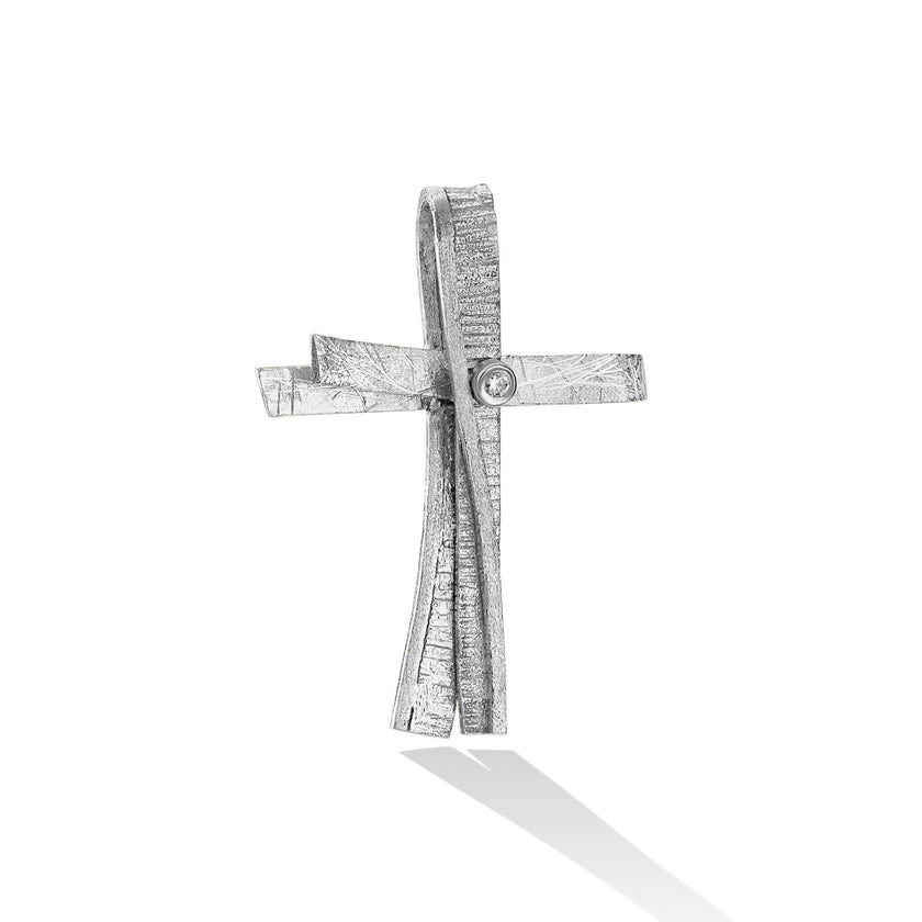 CROSS WHITE GOLD 585 & PRECIOUS STONES - 96668