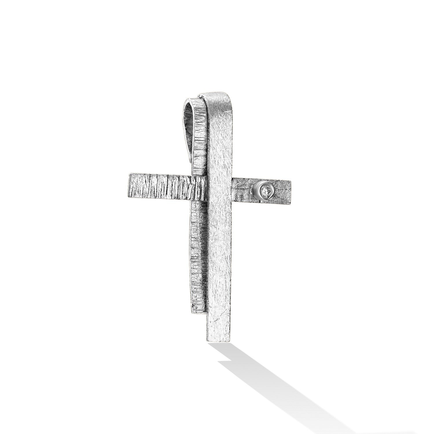 CROSS WHITE GOLD 585 & PRECIOUS STONES - 96670