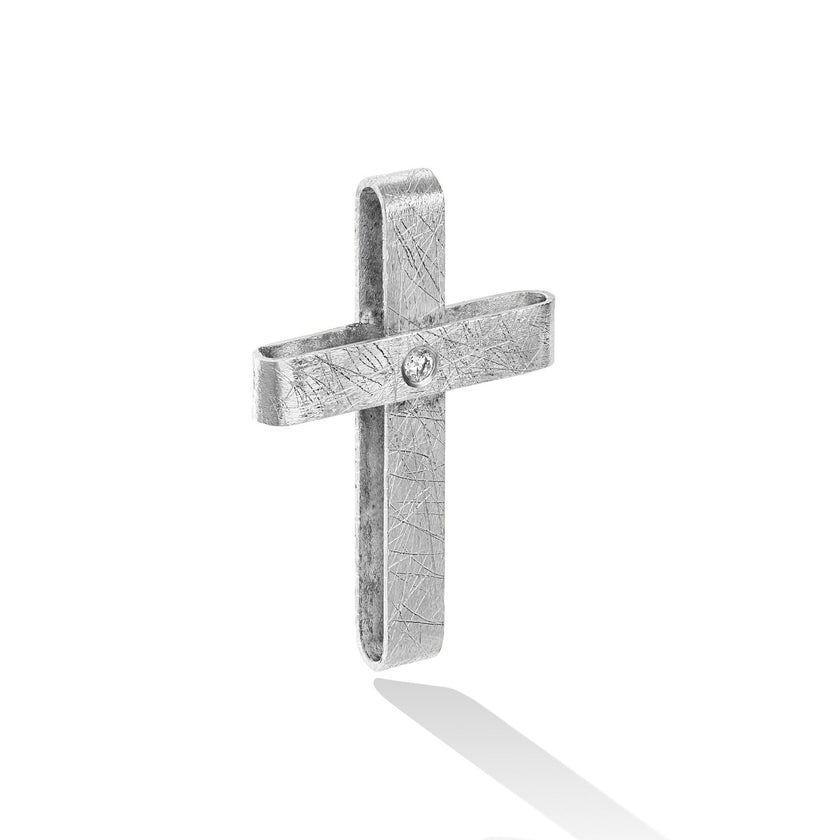 CROSS WHITE GOLD 585 & PRECIOUS STONES - 96679