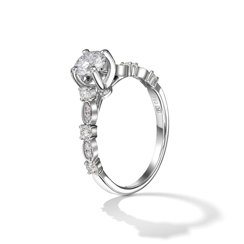 RING WHITE GOLD 750 & PRECIOUS STONES - 96684