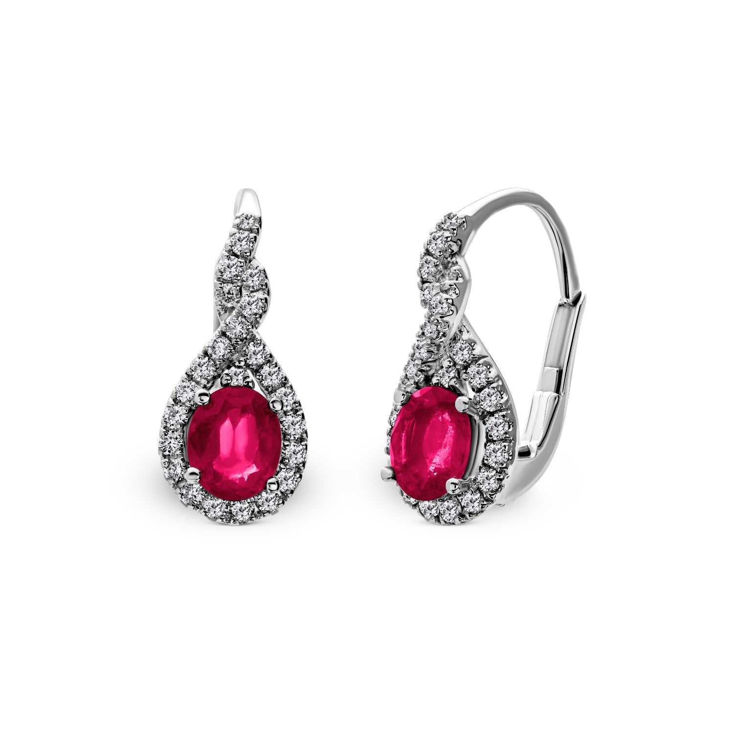 EARRINGS WHITE GOLD 750 & PRECIOUS STONES - 96698