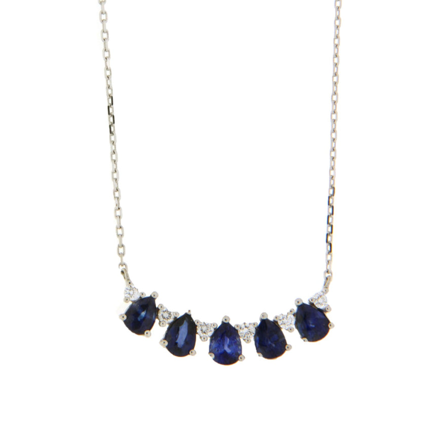 NECKLACE WHITE GOLD 750 & PRECIOUS STONES - 96799