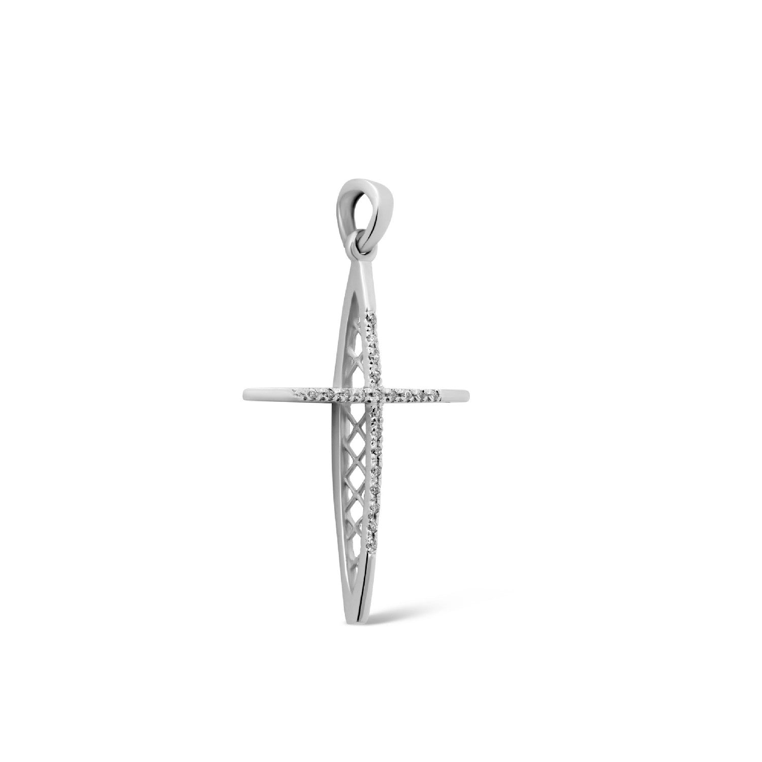 CROSS WHITE GOLD 750 & PRECIOUS STONES - 96808
