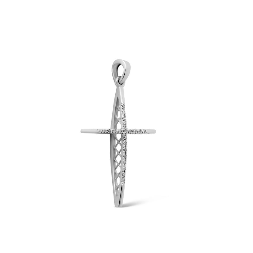 CROSS WHITE GOLD 750 & PRECIOUS STONES - 96808
