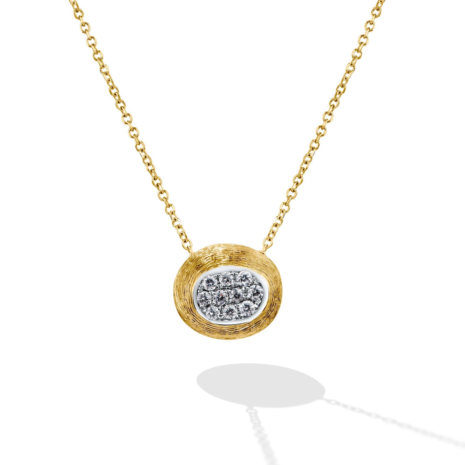 NECKLACE YELLOW & WHITE GOLD 750 & PRECIOUS STONES - 96829