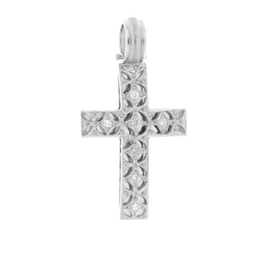 CROSS WHITE GOLD 750 & PRECIOUS STONES - 96854