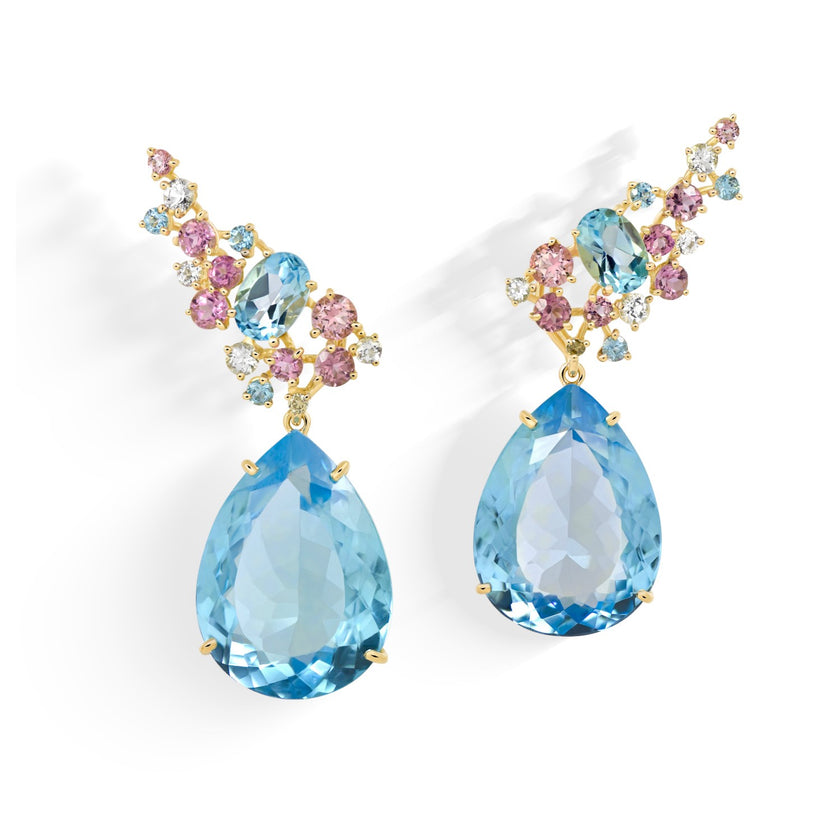 EARRINGS GOLD 750 & PRECIOUS STONES - 96897
