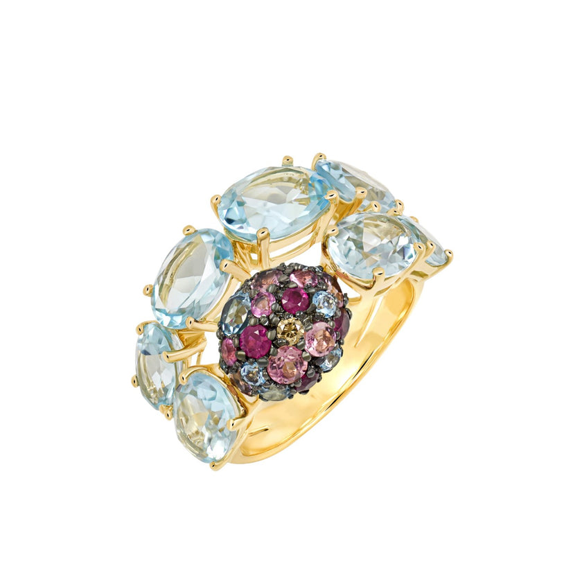 RING GOLD 750 & PRECIOUS STONES - 96902