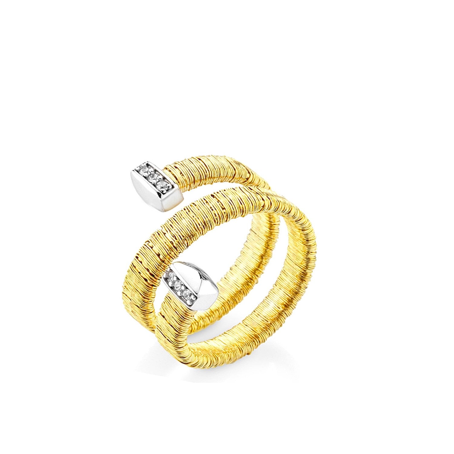 RING YELLOW & WHITE SILVER 925 & C.Z. - 96917