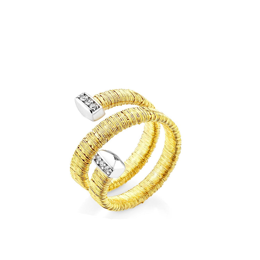 RING YELLOW & WHITE SILVER 925 & C.Z. - 96917