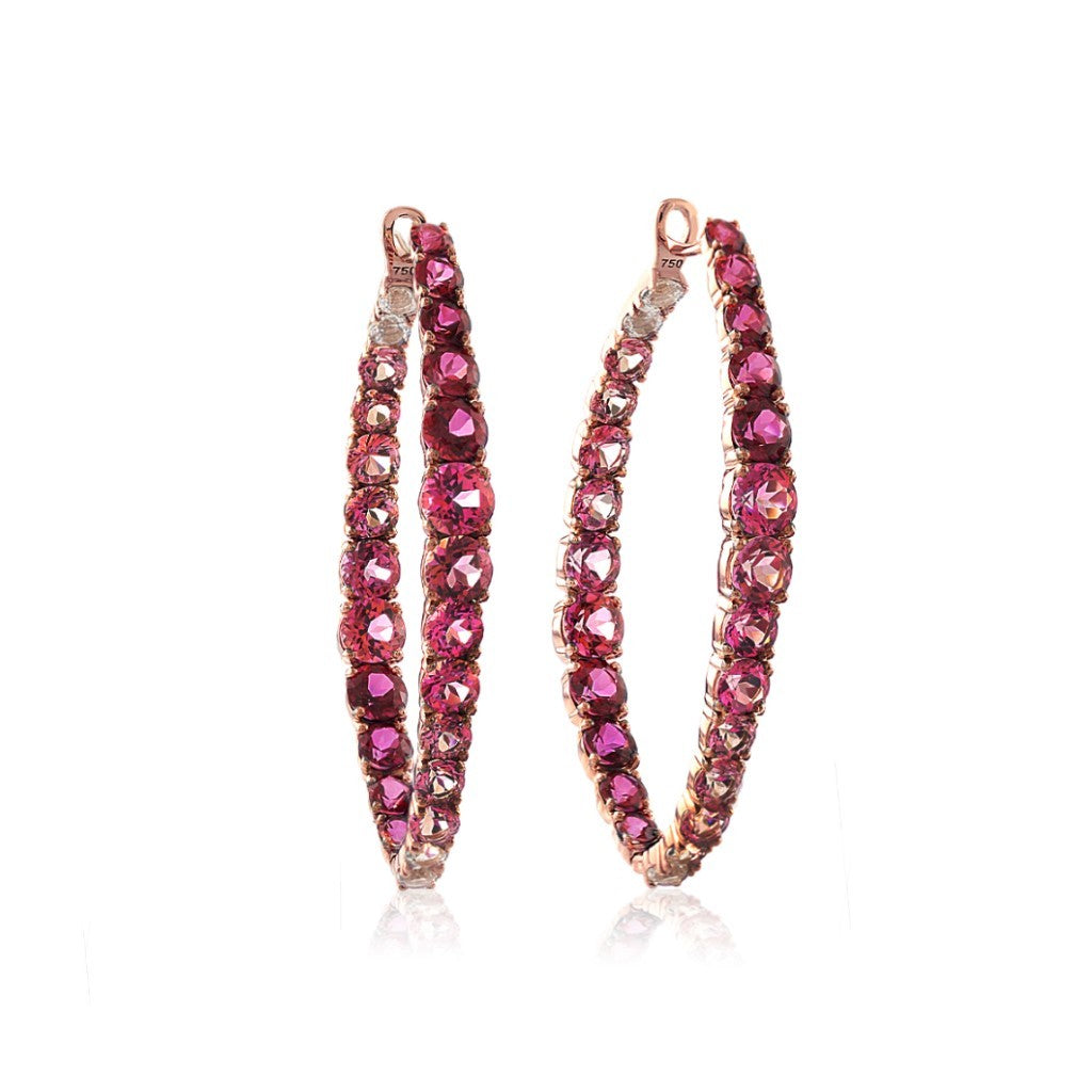 EARRINGS PINK GOLD 750 & SEMIPRECIOUS STONES - 97053