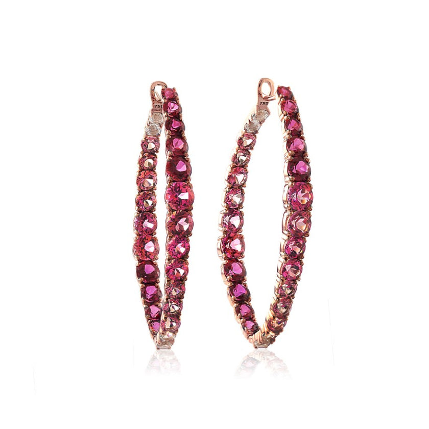 EARRINGS PINK GOLD 750 & SEMIPRECIOUS STONES - 97053