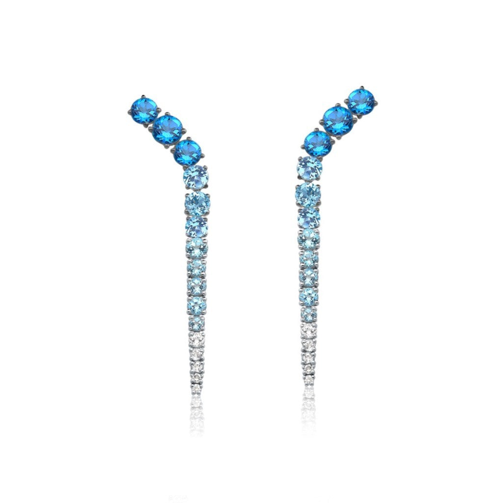 EARRINGS WHITE GOLD 750 & PRECIOUS STONES - 97054