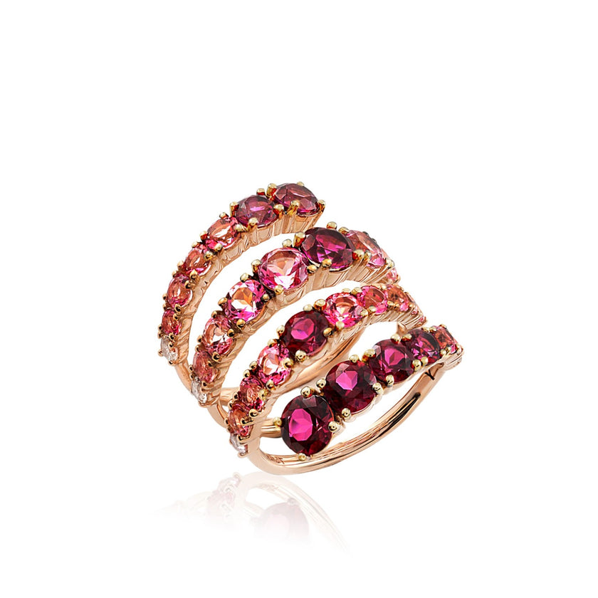 RING PINK GOLD 750 & SEMIPRECIOUS STONES - 97055
