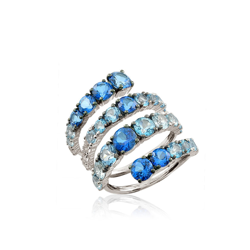 RING WHITE GOLD 750 & SEMIPRECIOUS STONES - 97056
