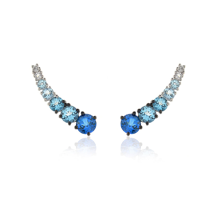 EARRINGS WHITE GOLD 750 & SEMIPRECIOUS STONES - 97058
