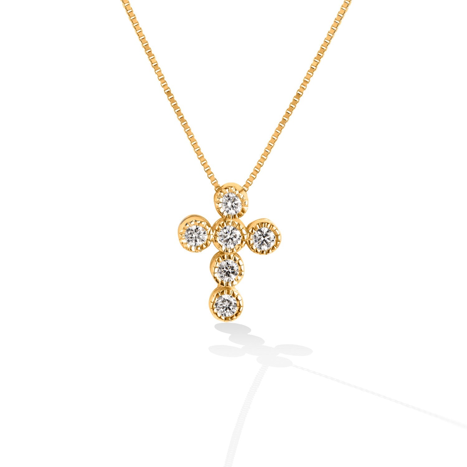 CROSS PINK GOLD 750 & PRECIOUS STONES WITH CHAIN - 97147