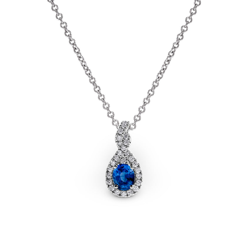 NECKLACE WHITE GOLD 750 & PRECIOUS STONES - 97191