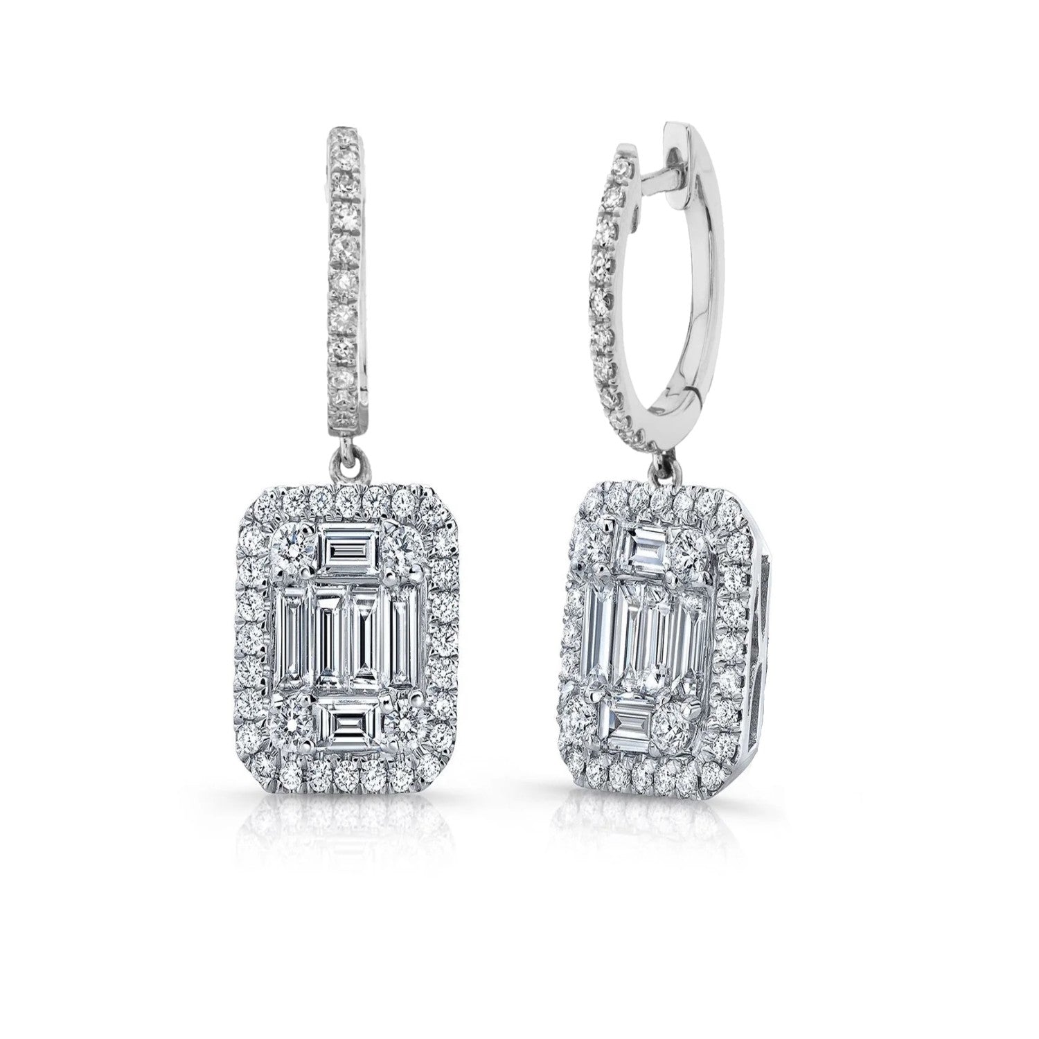 EARRINGS WHITE GOLD 750 & PRECIOUS STONES - 97201