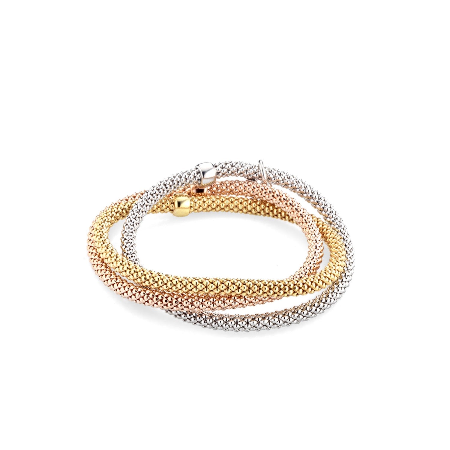 BRACELET WHITE & PINK & YELLOW SILVER 925 - 97234