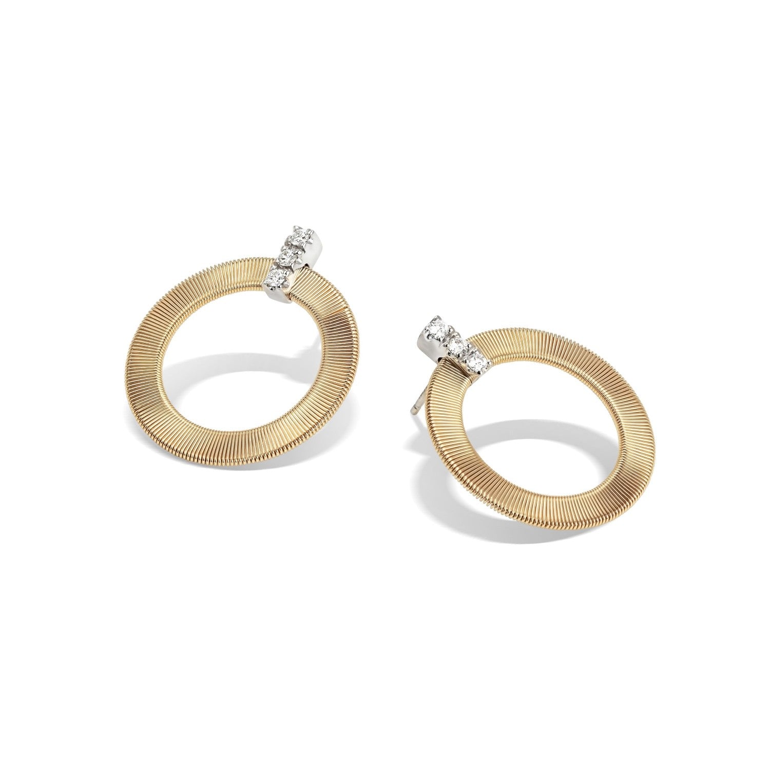 EARRINGS YELLOW & WHITE GOLD 750 & PRECIOUS STONES - 97464