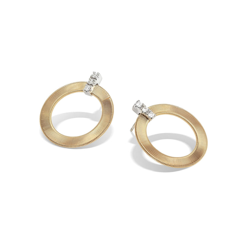 EARRINGS YELLOW & WHITE GOLD 750 & PRECIOUS STONES - 97464