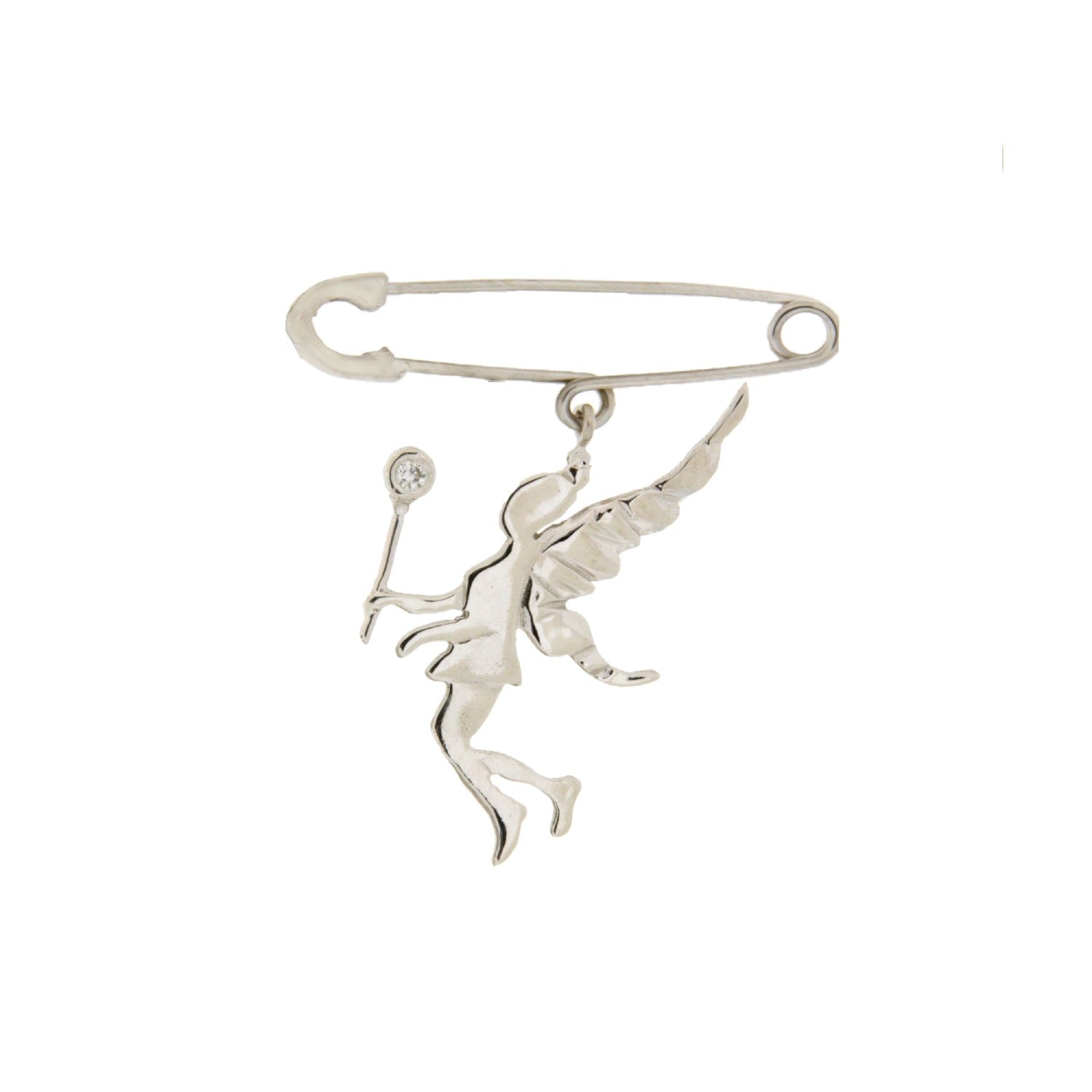 BROOCH WHITE GOLD 750 & PRECIOUS STONES - 97587