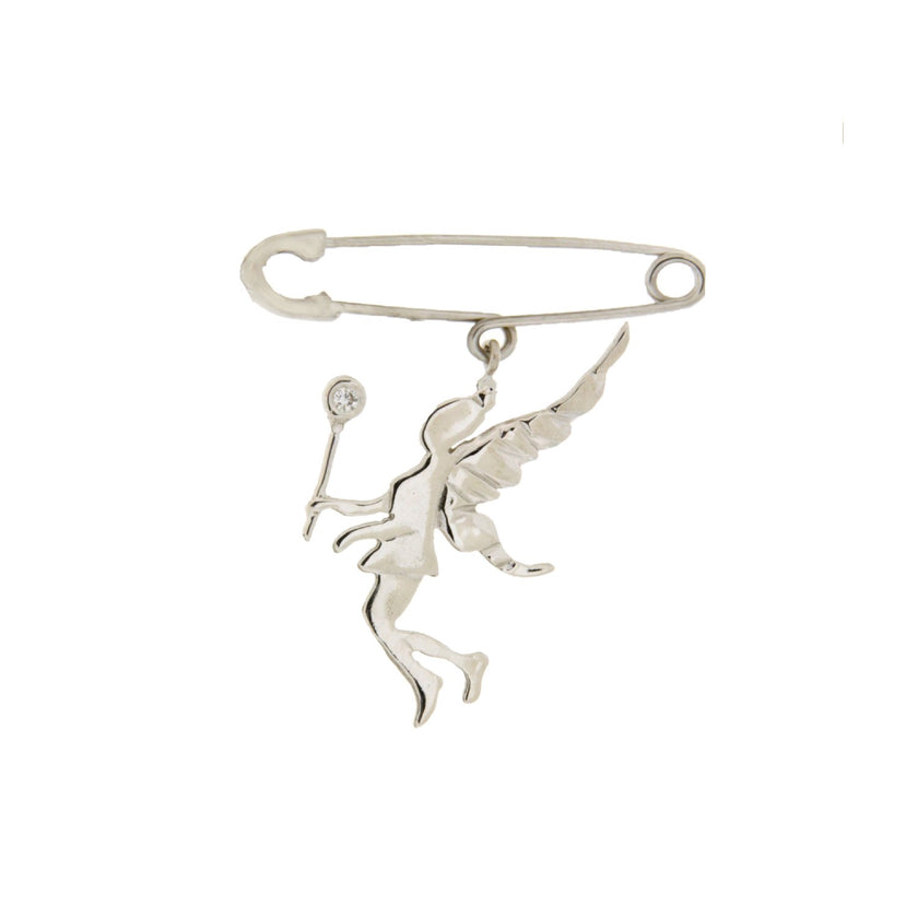 BROOCH WHITE GOLD 750 & PRECIOUS STONES - 97587