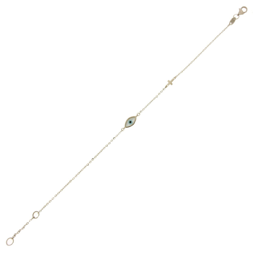 BRACELET WHITE GOLD 585 & SEMIPRECIOUS STONES - 97595