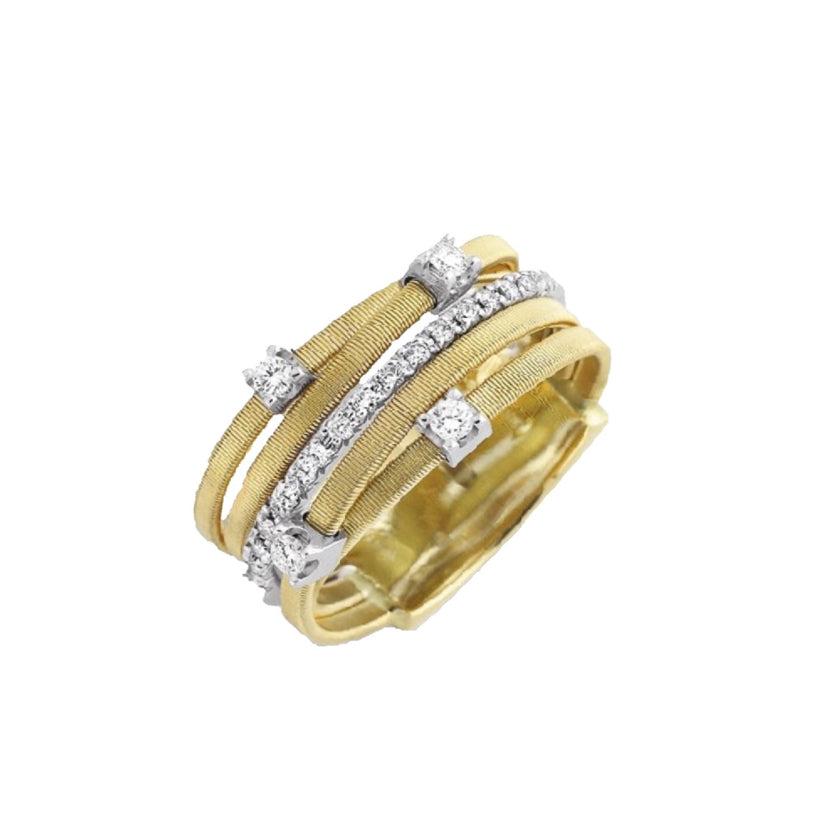 RING YELLOW & WHITE GOLD 750 & PRECIOUS STONES - 97640